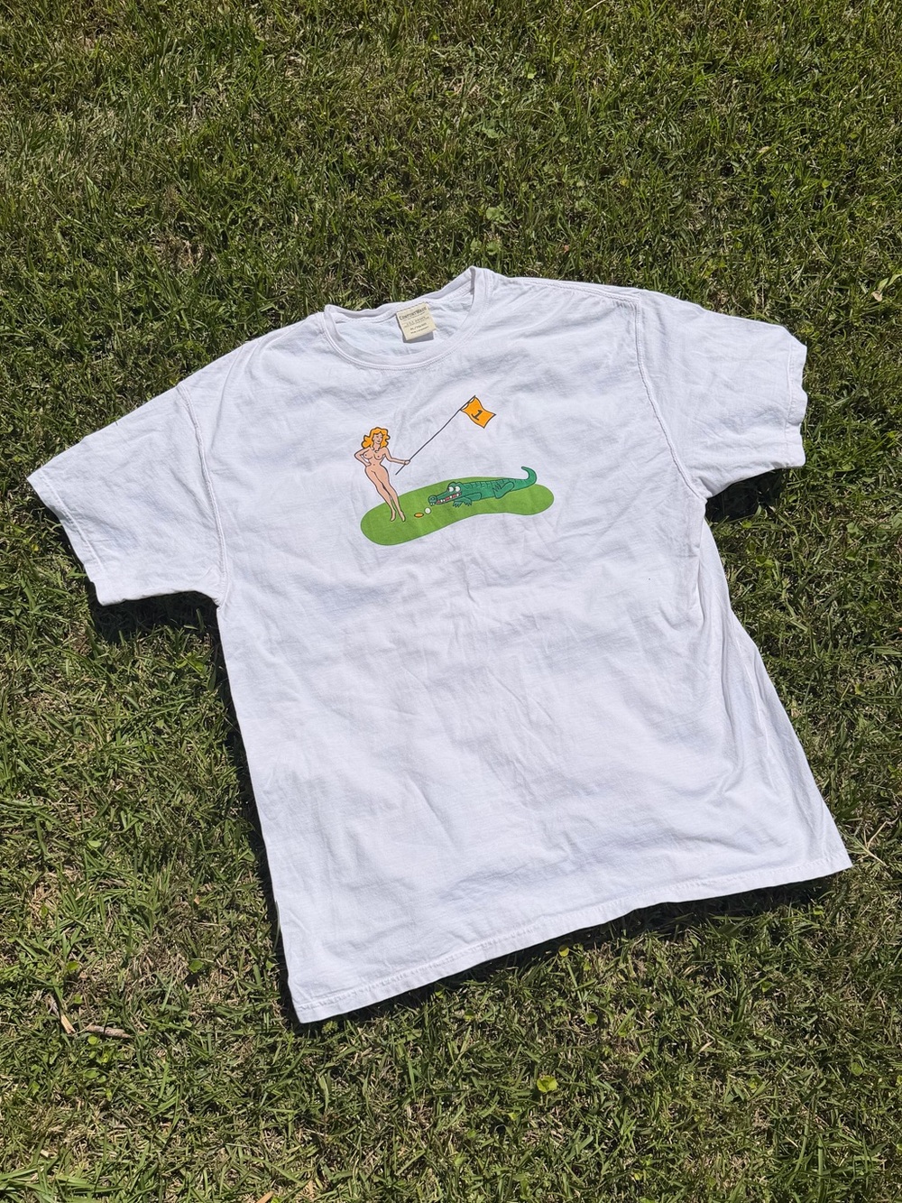 White Graphic Golf T-Shirt